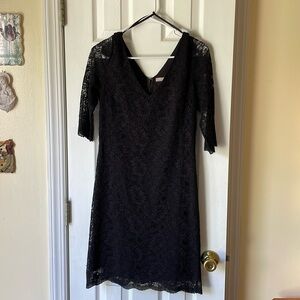Ladies Dress , Black with 3/4 Sleeves